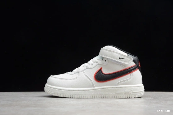 Black Kids 07 1 Air Force Mid White Red 314197-101 Nike 0306